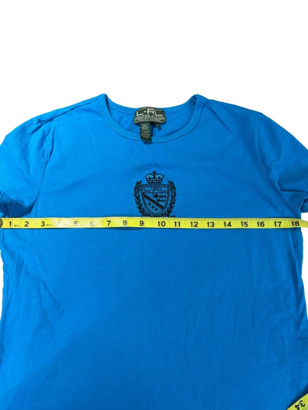 Ralph Lauren - Lauren Active Womens Blue Sz M Cotton T-Shirt 90'S y2k (SKU: 45W) - Picture 10 of 11
